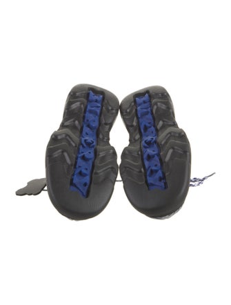 Burberry Leather Plaid Print Lace-Up Boots