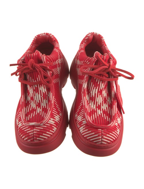 Burberry Leather Plaid Print Lace-Up Boots