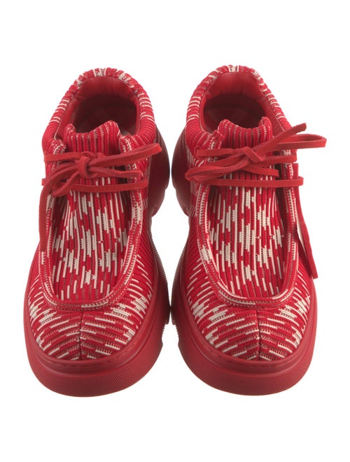 Burberry Leather Plaid Print Lace-Up Boots