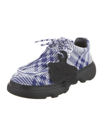 Burberry Plaid Print Lace-Up Boots