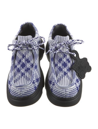 Burberry Plaid Print Lace-Up Boots