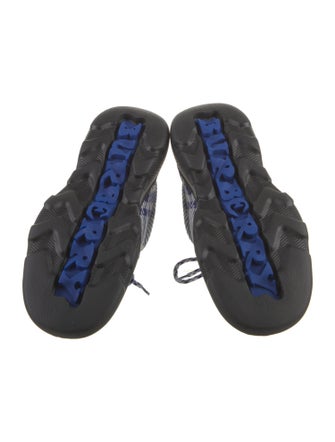 Burberry Plaid Print Lace-Up Boots