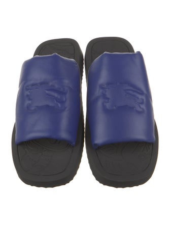 Burberry Leather Colorblock Pattern Slides