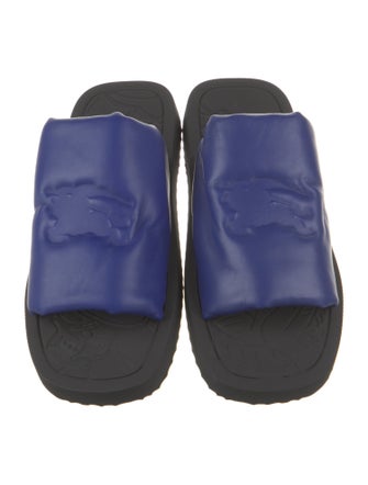 Burberry Leather Colorblock Pattern Slides