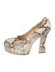 Burberry Embossed Leather Animal Print Pumps