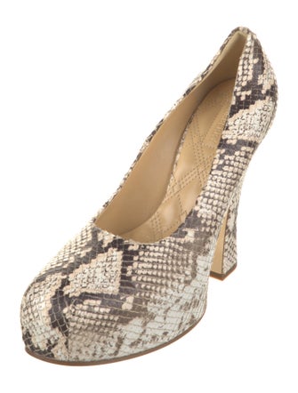 Burberry Embossed Leather Animal Print Pumps