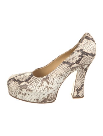 Burberry Embossed Leather Animal Print Pumps