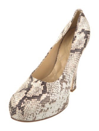 Burberry Embossed Leather Animal Print Pumps
