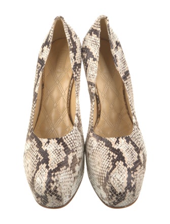 Burberry Embossed Leather Animal Print Pumps