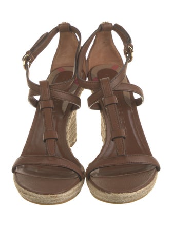 Burberry House Check Pattern Leather Espadrilles