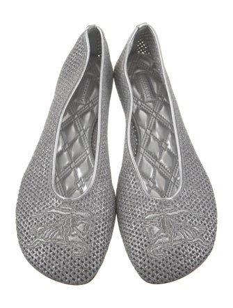 Burberry Leather Animal Print Ballet Flats
