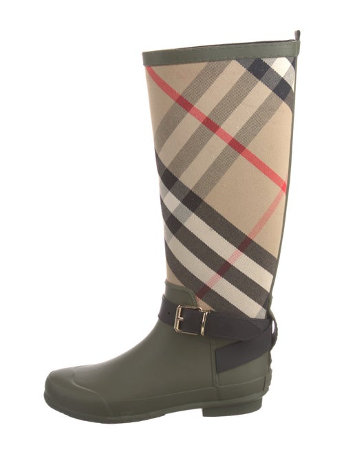 Burberry House Check Pattern Canvas Rain Boots