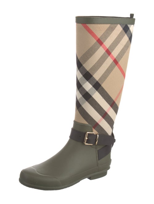 Burberry House Check Pattern Canvas Rain Boots