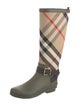 Burberry House Check Pattern Canvas Rain Boots