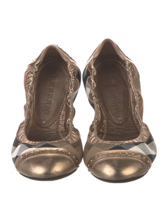 Burberry House Check Pattern Canvas Ballet Flats