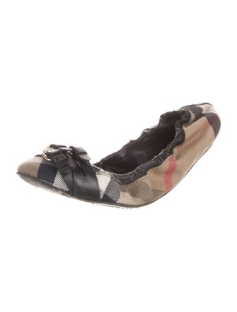Burberry Canvas Printed Ballet Flats