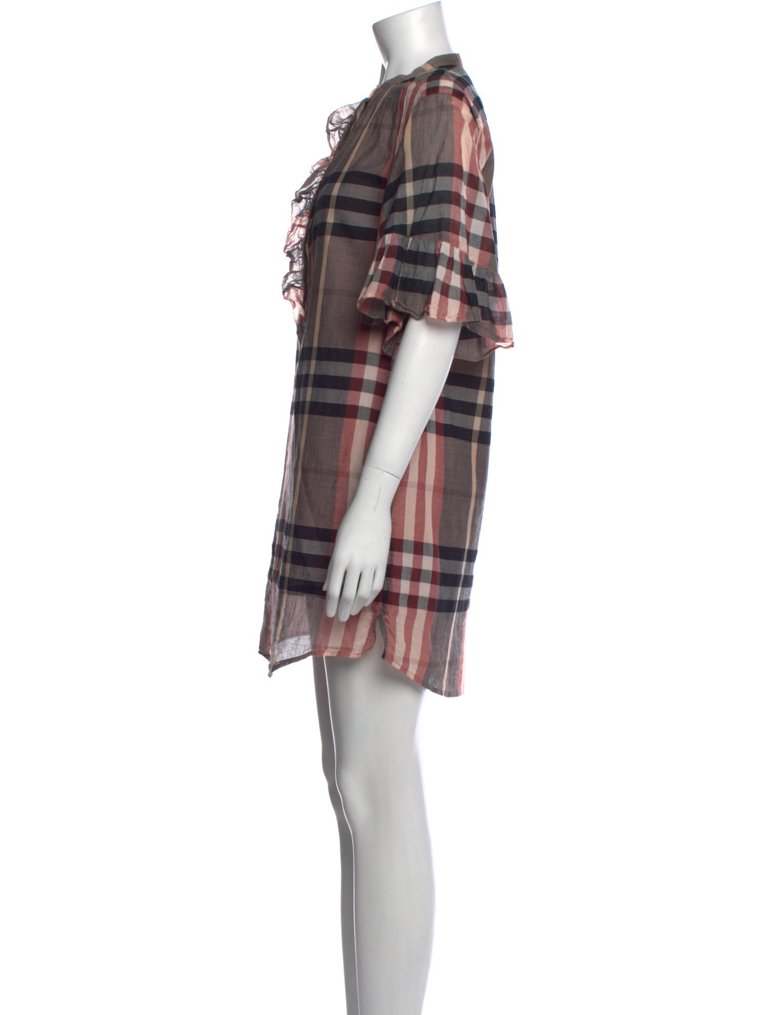 Burberry Plaid Print Mini Dress