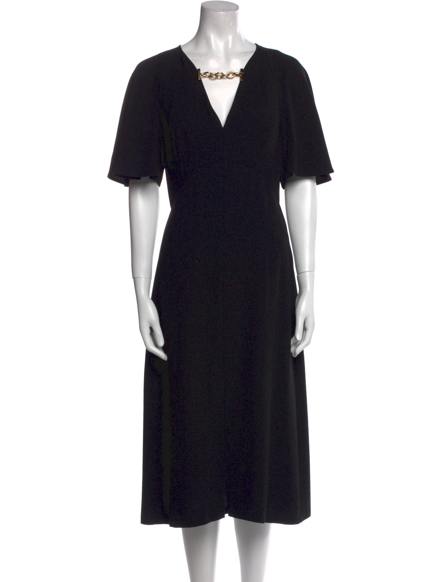 Burberry V-Neck Midi Length Dress