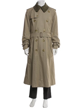 Burberry Nova Check Pattern Wool Trench Coat