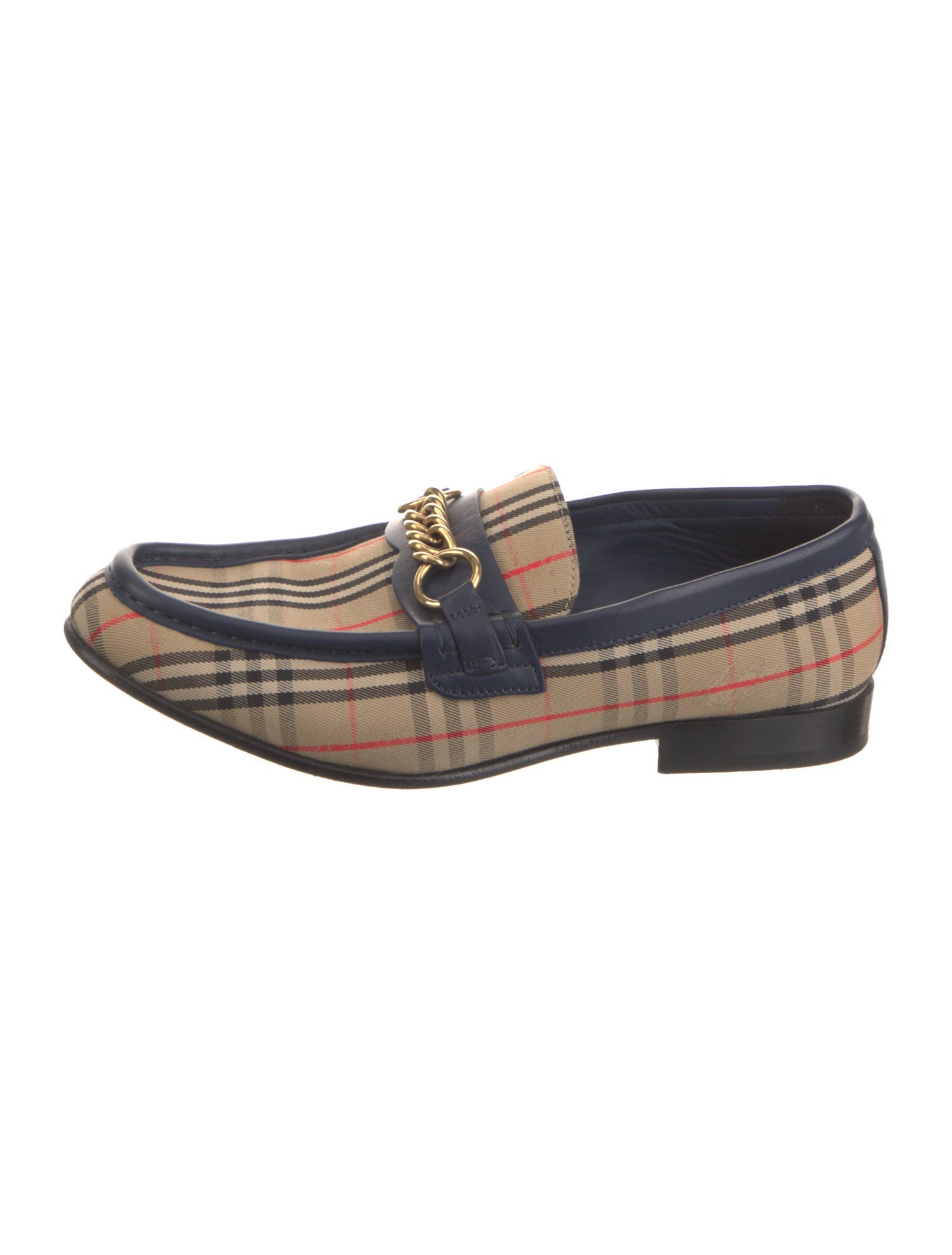 Burberry Haymarket Check Pattern Canvas Loafers
