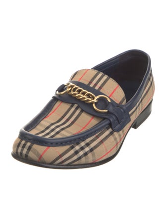 Burberry Haymarket Check Pattern Canvas Loafers