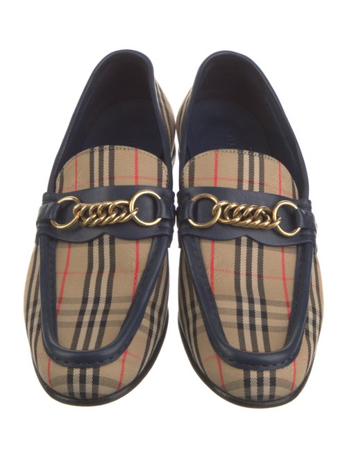 Burberry Haymarket Check Pattern Canvas Loafers