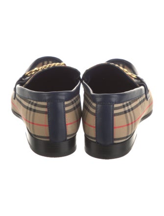 Burberry Haymarket Check Pattern Canvas Loafers