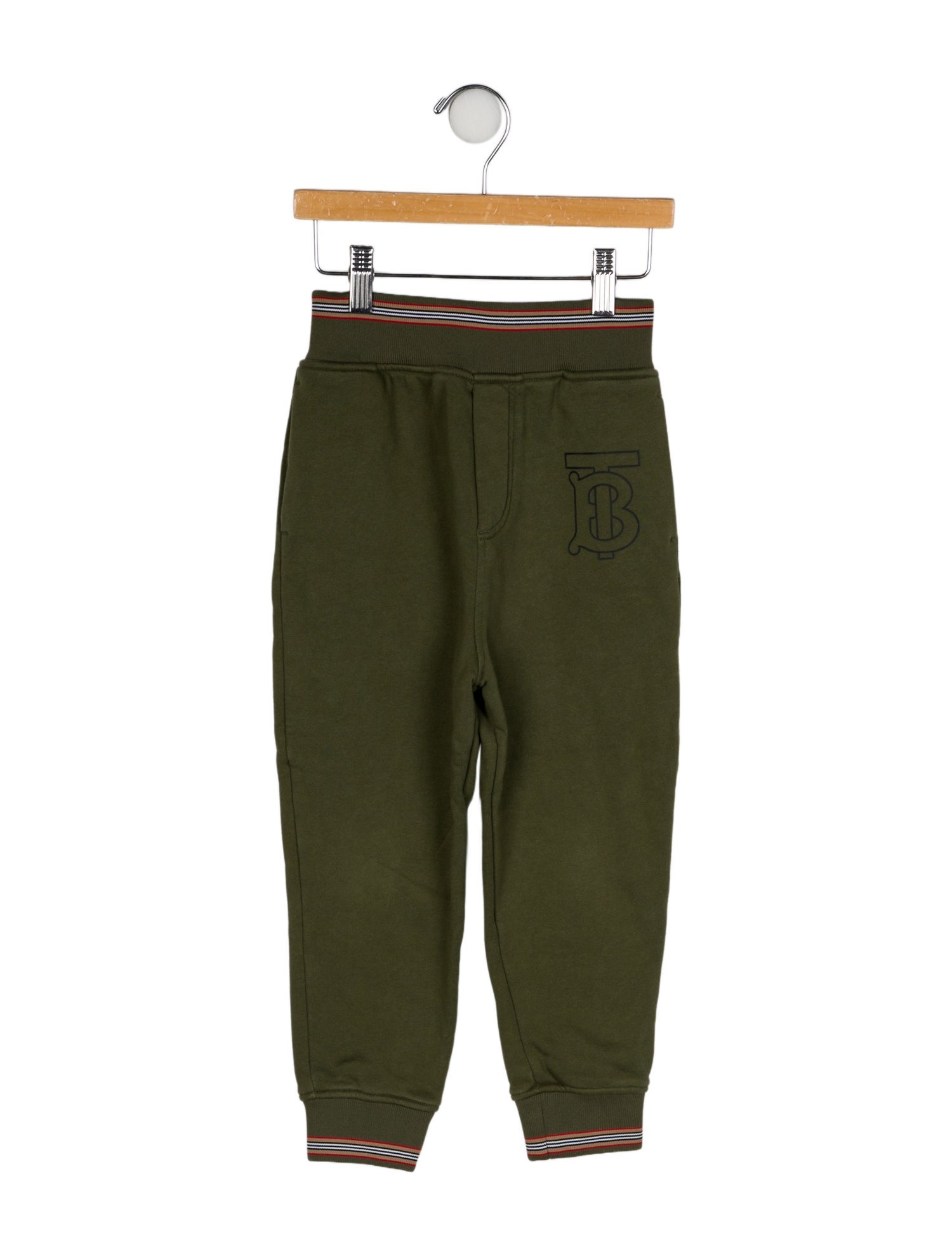 Burberry Solid Check Trim Joggers