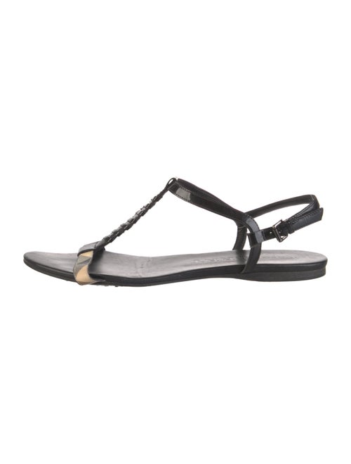 Burberry TB Monogram Patent Leather T-Strap Sandals