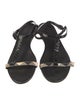 Burberry TB Monogram Patent Leather T-Strap Sandals