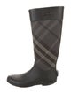 Burberry Rubber Plaid Print Rain Boots