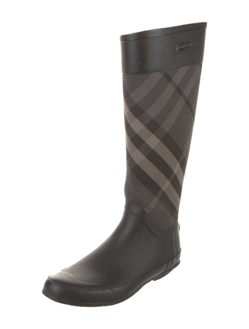 Burberry Rubber Plaid Print Rain Boots