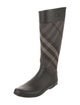 Burberry Rubber Plaid Print Rain Boots
