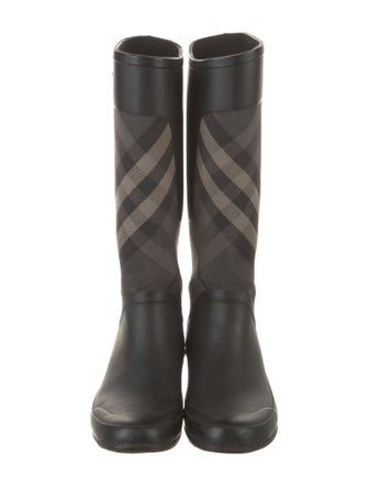 Burberry Rubber Plaid Print Rain Boots