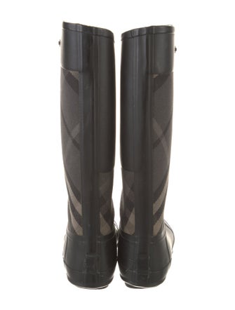 Burberry Rubber Plaid Print Rain Boots