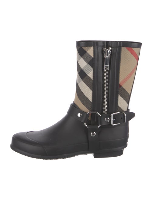 Burberry Nova Check Pattern Rubber Rain Boots