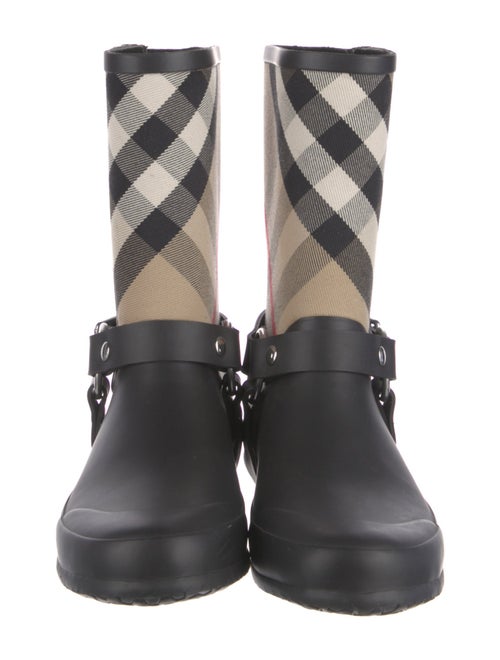 Burberry Nova Check Pattern Rubber Rain Boots