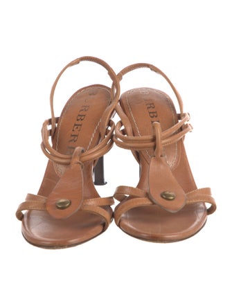 Burberry Leather T-Strap Sandals