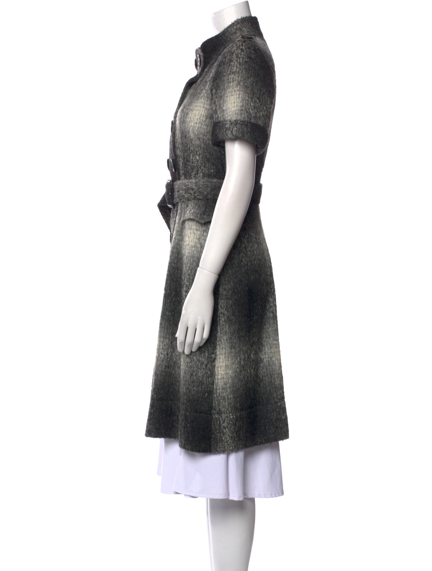 Burberry Alpaca Plaid Print Coat