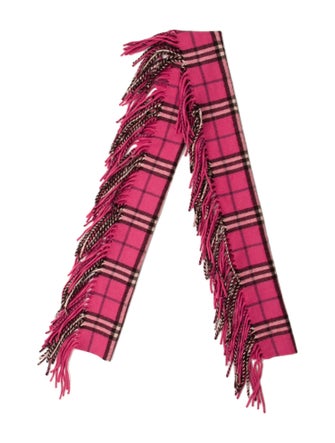 Burberry Cashmere Nova Check Pattern Scarf