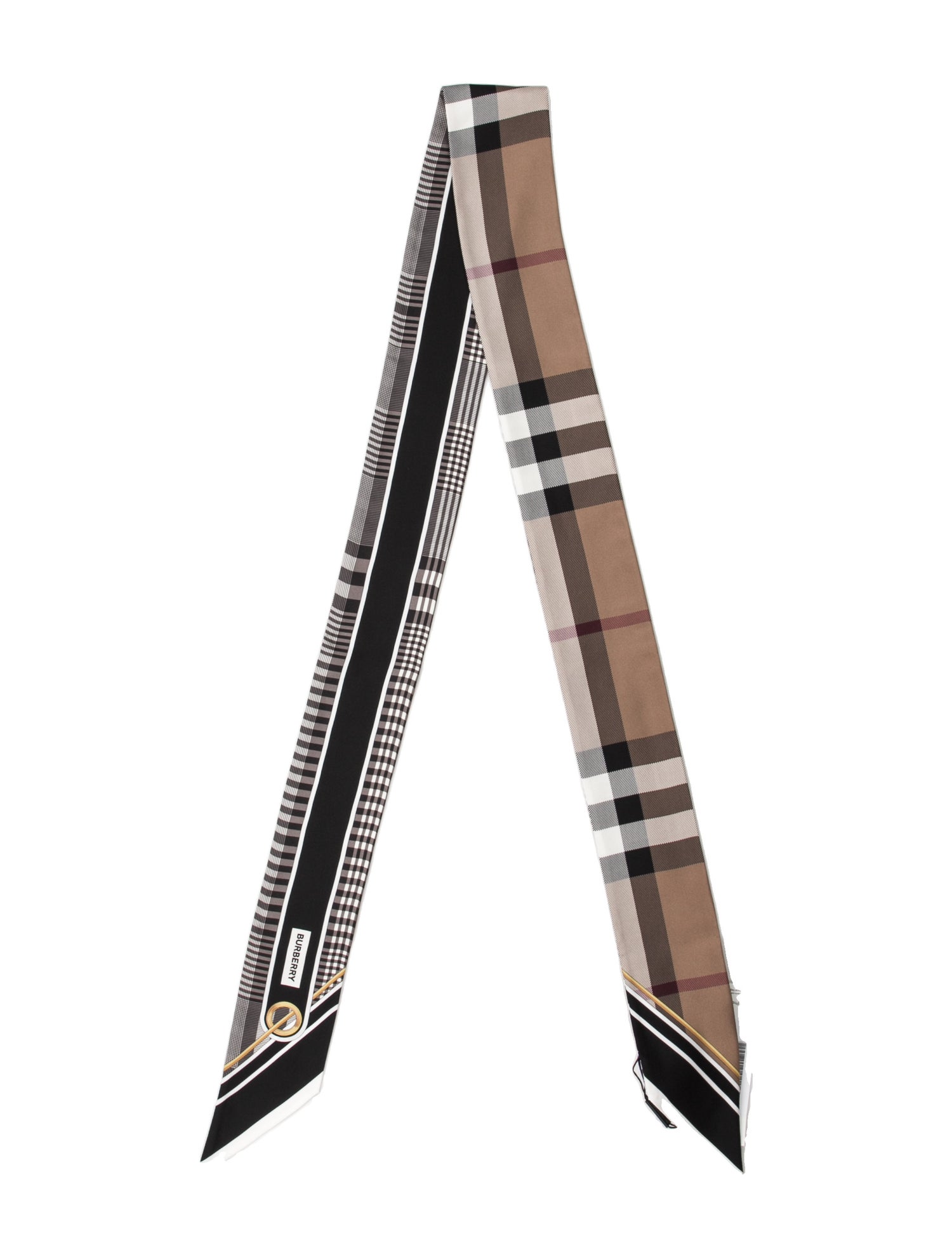 Burberry Silk Plaid Print Scarf w/ Tags