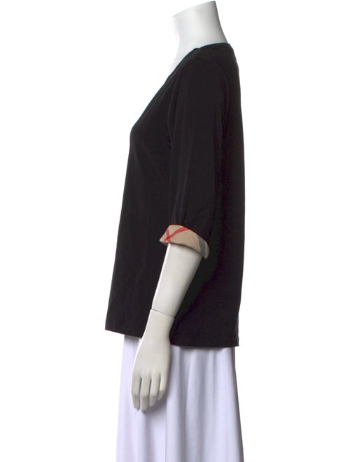 Burberry Scoop Neck Three-Quarter Sleeve T-Shirt