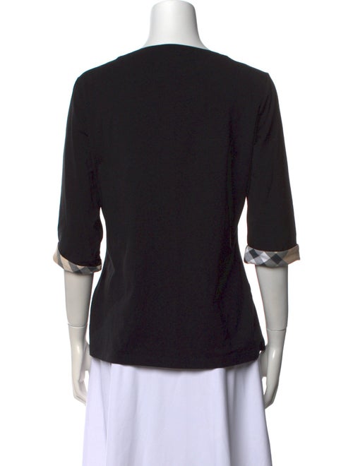 Burberry Scoop Neck Three-Quarter Sleeve T-Shirt