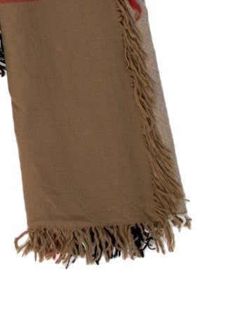 Burberry Wool Plaid Print Scarf