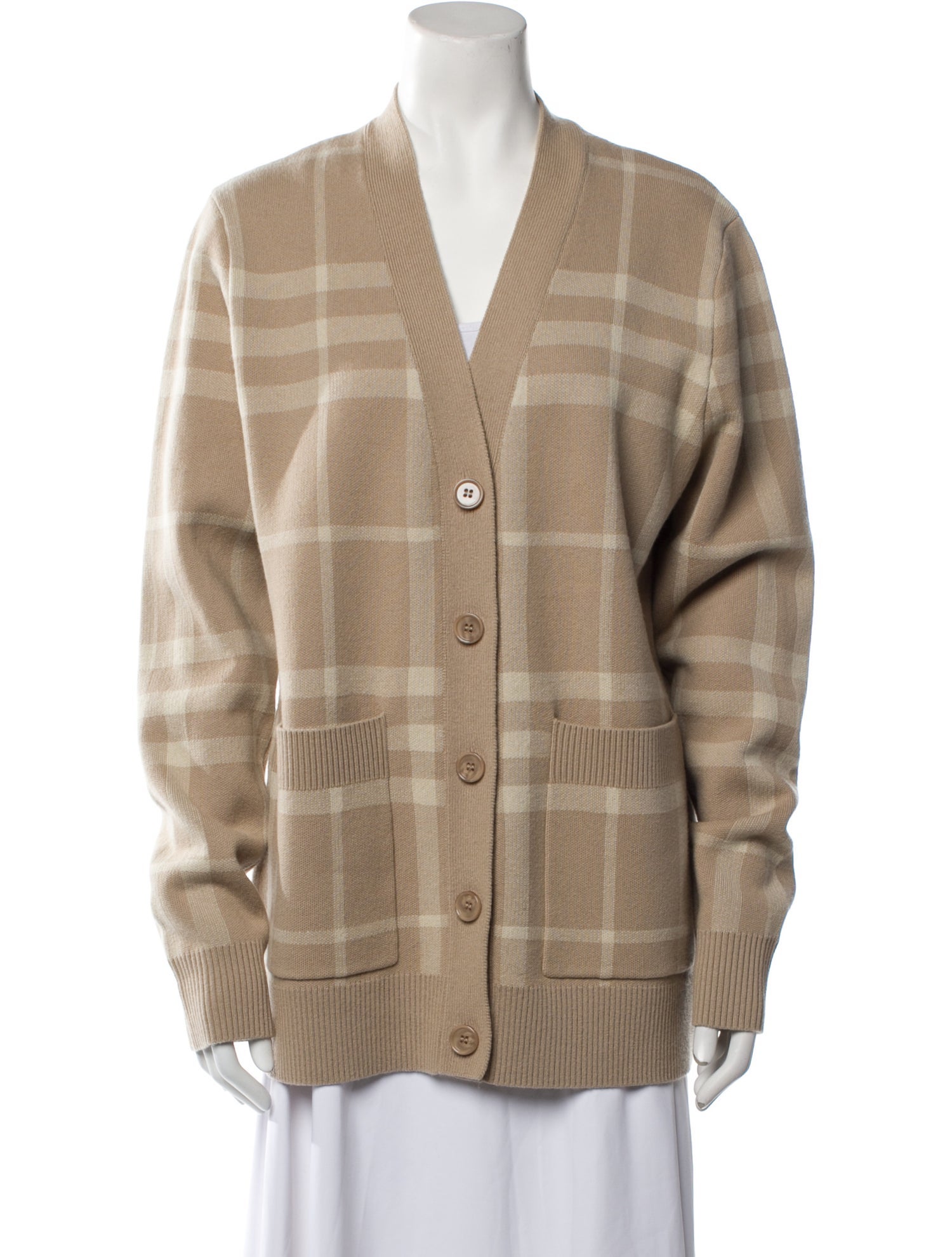 Burberry Wool Plaid Print Sweater w/ Tags
