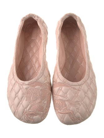 Burberry Quilted Pattern Leather Ballet Flats
