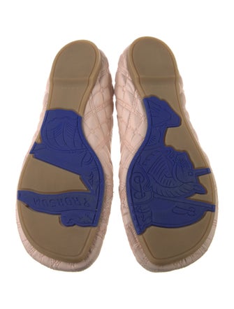 Burberry Quilted Pattern Leather Ballet Flats
