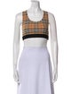 Burberry Nylon Plaid Print Crop Top