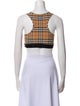 Burberry Nylon Plaid Print Crop Top