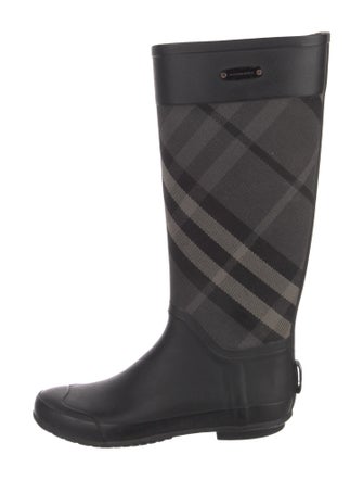 Burberry Beat Check Pattern Rubber Rain Boots
